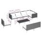 Preview: 9-tlg. Garten-Lounge-Set mit Kissen Poly Rattan Dunkelgrau