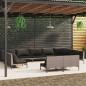 Preview: ARDEBO.de - 11-tlg. Garten-Lounge-Set mit Kissen Poly Rattan Dunkelgrau