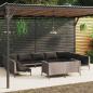 Preview: ARDEBO.de - 11-tlg. Garten-Lounge-Set mit Kissen Poly Rattan Dunkelgrau