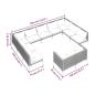 Preview: 11-tlg. Garten-Lounge-Set mit Kissen Poly Rattan Dunkelgrau