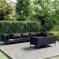 Preview: ARDEBO.de - 8-tlg. Garten-Lounge-Set mit Kissen Poly Rattan Dunkelgrau