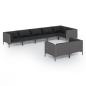 Preview: 8-tlg. Garten-Lounge-Set mit Kissen Poly Rattan Dunkelgrau