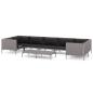 Preview: 8-tlg. Garten-Lounge-Set mit Kissen Poly Rattan Dunkelgrau