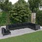 Preview: ARDEBO.de - 8-tlg. Garten-Lounge-Set mit Kissen Poly Rattan Dunkelgrau