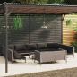 Preview: ARDEBO.de - 12-tlg. Garten-Lounge-Set mit Kissen Poly Rattan Dunkelgrau