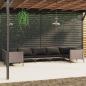 Preview: ARDEBO.de - 7-tlg. Garten-Lounge-Set mit Kissen Poly Rattan Dunkelgrau