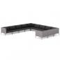 Preview: 11-tlg. Garten-Lounge-Set mit Kissen Poly Rattan Dunkelgrau
