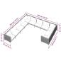 Preview: 11-tlg. Garten-Lounge-Set mit Kissen Poly Rattan Dunkelgrau