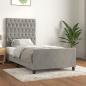 Preview: ARDEBO.de - Bettgestell mit Kopfteil Hellgrau 100x200 cm Samt
