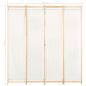 Preview: 4-teiliger Raumteiler Cremeweiß 160 x 170 x 4 cm Stoff