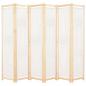 Preview: ARDEBO.de - 6-teiliger Raumteiler Cremeweiß 240 x 170 x 4 cm Stoff  