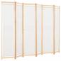 Preview: 6-teiliger Raumteiler Cremeweiß 240 x 170 x 4 cm Stoff  