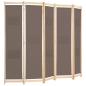 Preview: 5-teiliger Raumteiler Braun 200 x 170 x 4 cm Stoff