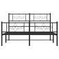 Preview: Bettgestell mit Kopf- und Fußteil Metall Schwarz 150x200 cm