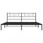 Preview: Bettgestell mit Kopfteil Metall Schwarz 180x200 cm