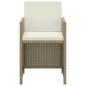 Preview: 3-tlg. Garten-Essgruppe mit Kissen Poly Rattan Beige