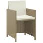 Preview: 3-tlg. Garten-Essgruppe mit Kissen Poly Rattan Beige