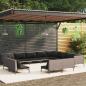 Preview: ARDEBO.de - 12-tlg. Garten-Lounge-Set mit Kissen Poly Rattan Dunkelgrau