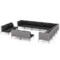 Preview: 12-tlg. Garten-Lounge-Set mit Kissen Poly Rattan Dunkelgrau