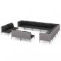 Preview: 12-tlg. Garten-Lounge-Set mit Kissen Poly Rattan Dunkelgrau