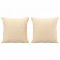 Preview: Zierkissen 2 Stk. Creme 40x40 cm Stoff