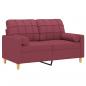 Preview: 2-Sitzer-Sofa mit Zierkissen Weinrot 120 cm Stoff