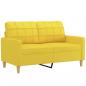 Preview: 2-Sitzer-Sofa mit Zierkissen Hellgelb 120 cm Stoff