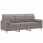 Preview: 3-Sitzer-Sofa mit Zierkissen Taupe 180 cm Stoff