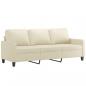 Preview: 3-Sitzer-Sofa mit Hocker Creme 180 cm Kunstleder