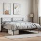 Preview: ARDEBO.de - Bettgestell mit Kopfteil Metall Schwarz 140x190 cm