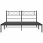 Preview: Bettgestell mit Kopfteil Metall Schwarz 150x200 cm