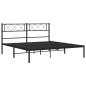 Preview: Bettgestell mit Kopfteil Metall Schwarz 150x200 cm