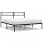 Preview: Bettgestell mit Kopfteil Metall Schwarz 120x190 cm