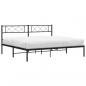 Preview: ARDEBO.de - Bettgestell mit Kopfteil Metall Schwarz 193x203 cm