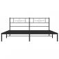 Preview: Bettgestell mit Kopfteil Metall Schwarz 200x200 cm