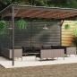 Preview: ARDEBO.de - 12-tlg. Garten-Lounge-Set mit Kissen Poly Rattan Dunkelgrau