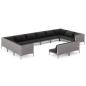 Preview: 12-tlg. Garten-Lounge-Set mit Kissen Poly Rattan Dunkelgrau