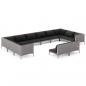 Preview: 12-tlg. Garten-Lounge-Set mit Kissen Poly Rattan Dunkelgrau