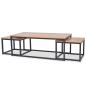 Preview: ARDEBO.de - 3-tlg. Couchtisch-Set Eschenholz