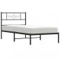 Preview: ARDEBO.de - Bettgestell mit Kopfteil Metall Schwarz 107x203 cm