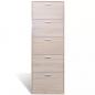 Preview: Schuhschrank mit 5 Schuhkippern Holz Eichen-Optik