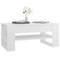 Preview: ARDEBO.de - Couchtisch Hochglanz-Weiß 102x55x45 cm Holzwerkstoff