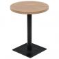 Preview: Bistrotisch MDF und Stahl Rund 60 x 75 cm Eichenoptik