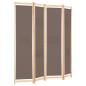 Preview: 4-teiliger Raumteiler Braun 160 x 170 x 4 cm Stoff