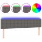 Preview: LED Kopfteil Grau 200x5x78/88 cm Kunstleder