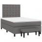 Preview: Boxspringbett mit Matratze Grau 120x200 cm Kunstleder
