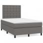 Preview: Boxspringbett mit Matratze Grau 120x200 cm Kunstleder