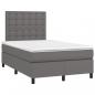 Preview: Boxspringbett mit Matratze Grau 120x200 cm Kunstleder