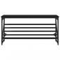 Preview: Schuhregal Schwarz 90x30x45 cm Holzwerkstoff