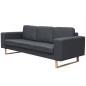 Preview: Sofa 3-Sitzer Stoff Dunkelgrau